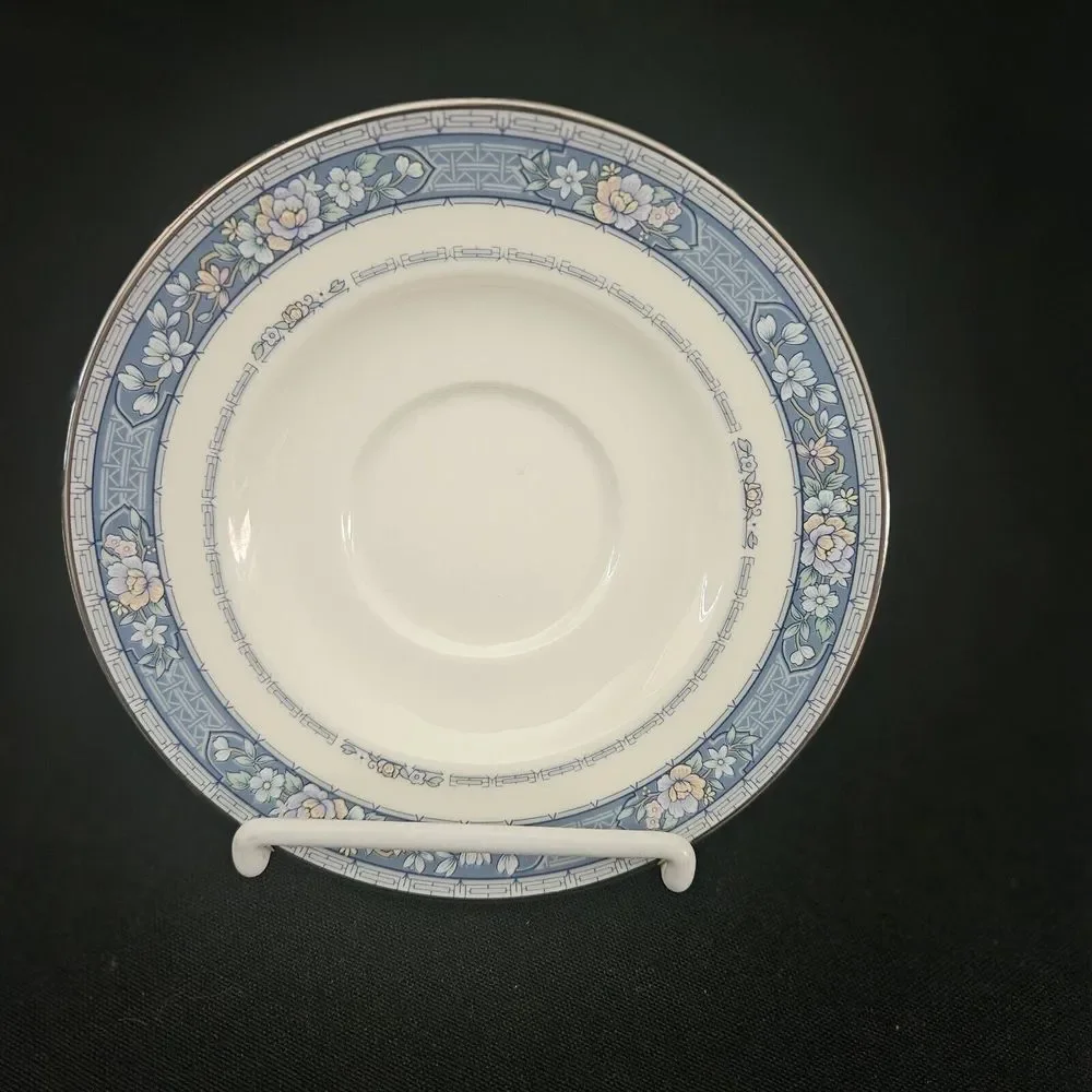 Noritake RANDOLPH Saucer Bone China 9721 Blue Floral Vintage Japan Thanksgiving‎